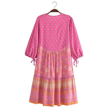 Load image into Gallery viewer, Beach Bohemian Dresses,Cotton Mini Dress