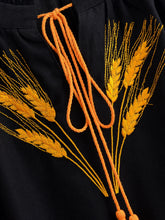 Load image into Gallery viewer, Wheat Embroidered, Linen Cotton Blouse,Lace-up Tassel Loose Boho Shirt