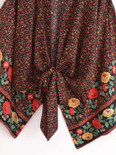 Load image into Gallery viewer, Bohemian Kimono, Boho Bikini Cover-ups,Red Floral