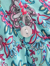 Load image into Gallery viewer, Blue Floral Print, Bohemian Mini Dress, Beach Boho Dress