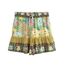 Load image into Gallery viewer, Peacock Floral ,Bohemian Short with Pockets ,Boho Shorts