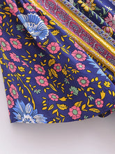 Load image into Gallery viewer, Green Floral Print ,Bohemian Maxi Dress,Boho Dress