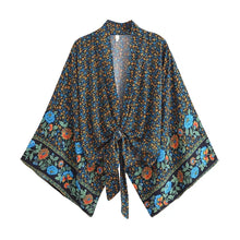 Load image into Gallery viewer, Bohemian Kimono, Boho Bikini Cover-ups,Red Floral