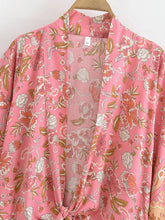 Load image into Gallery viewer, Vintage Floral Print ,Beach Summer Kimono , Boho Cover-ups