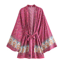 Load image into Gallery viewer, Bohemian Kimino ,Short Robe , Boho Bikini Cover-ups