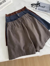 Load image into Gallery viewer, Boho Linen Blend Pleated Shorts Wide Leg Shorts with Pockets