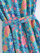 Load image into Gallery viewer, Green Wild Floral-Wrap Boho Mini Dress