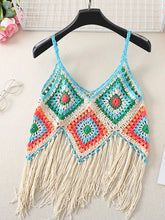 Load image into Gallery viewer, Hollow Out Floral EmbroideryBohemian Knitted Boho Camis