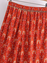 Load image into Gallery viewer, Red Floral Print ,Bohemian Pant , Rayon Boho Pants