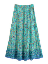 Load image into Gallery viewer, Boho Skirt with Pockets, Floral Printed Ruffles,Bohemian Pleated Maxi Skirts