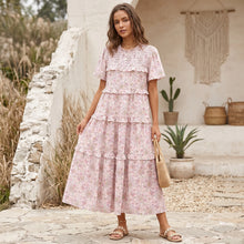 Load image into Gallery viewer, Boho Floral Print Maxi Dress Summer Elegant Ruffle Tiered Dress