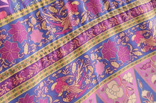 Load image into Gallery viewer, Purple Floral Print,Bohemian Strap Dress,Boho Midi Dress