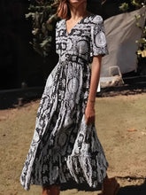 Load image into Gallery viewer, Blue Floral Print,Bohemian Maxi Dress, Boho Dress