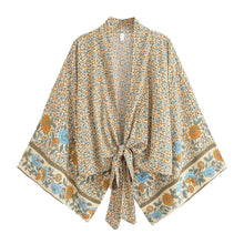 Load image into Gallery viewer, Bohemian Kimono, Boho Bikini Cover-ups,Red Floral