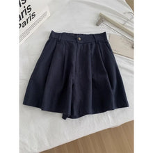 Load image into Gallery viewer, Boho Linen Blend Pleated Shorts Wide Leg Shorts with Pockets