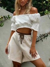 Load image into Gallery viewer, Contrast Color, Linen Cotton Shorts ,Bohemian Sunmmer Short