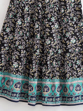 Load image into Gallery viewer, Boho Skirt with Pockets, Floral Printed Ruffles,Bohemian Pleated Maxi Skirts