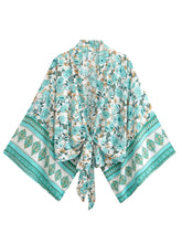 Load image into Gallery viewer, Vintage Floral Print ,Beach Summer Kimono , Boho Cover-ups