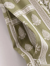 Load image into Gallery viewer, Geometric Floral Print ,Wide Leg Bohemian Pants , Boho Pant Pockets