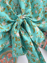 Load image into Gallery viewer, Bohemian Kimono, Boho Bikini Cover-ups,Green Floral Print