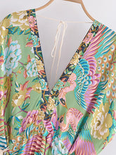 Load image into Gallery viewer, Boho Maxi Dresses, Bohemian Dress, Peacock Floral