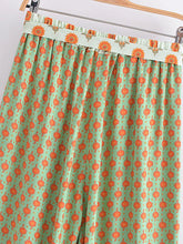 Load image into Gallery viewer, Geometric Floral Print ,Wide Leg Bohemian Pants , Boho Pant Pockets