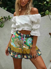 Load image into Gallery viewer, Peacock Floral ,Bohemian Short with Pockets ,Boho Shorts