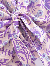 Load image into Gallery viewer, Bohemian Kimono, Boho Bikini Cover-ups,Purple Floral