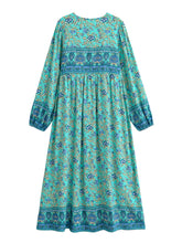 Load image into Gallery viewer, Black Wild Floral ,Beach Bohemian Maxi Dress,Holiday Boho Dress