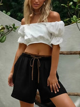 Load image into Gallery viewer, Contrast Color, Linen Cotton Shorts ,Bohemian Sunmmer Short