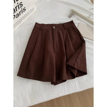 Load image into Gallery viewer, Boho Linen Blend Pleated Shorts Wide Leg Shorts with Pockets