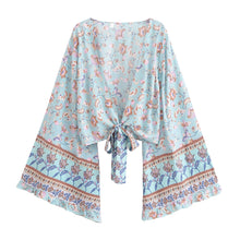 Load image into Gallery viewer, Wild Floral Print ,Short Kimono ,Bikini Cover-ups