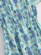Load image into Gallery viewer, Wild Floral Print, Summer Bohemian Mini Dress,Vacation Boho Dress