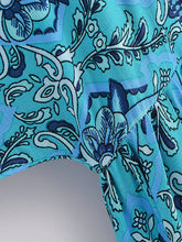 Load image into Gallery viewer, Green Floral Print ,Batwing Sleeve ,Boho Dress