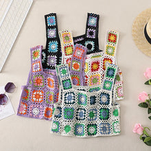 Load image into Gallery viewer, Hollow Out Tank Tops Bohemian Vest Boho Rainbow Tassel Knitted Camis