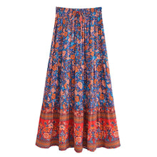 Load image into Gallery viewer, Multi Floral Printed, Beach Bohemian Pleated ,Maxi Skirts