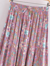 Load image into Gallery viewer, Blue Floral Print ,Beach Bohemian Skirt,Boho Skirts