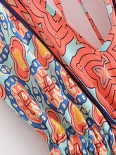 Load image into Gallery viewer, Geometric Print , Backless Sexy Maxi Dress ,Boho Dress