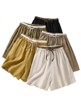 Load image into Gallery viewer, Contrast Color, Linen Cotton Shorts ,Bohemian Sunmmer Short