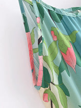 Load image into Gallery viewer, Crane Floral Print ,Bohemian Strap Midi Dress ,Boho Dress