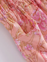 Load image into Gallery viewer, Pink Floral Print ,Boho Playsuits ,Beach Rompers Jumpsuits