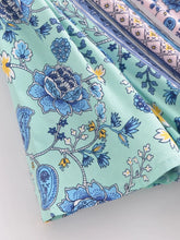 Load image into Gallery viewer, Wild Floral Print, Summer Bohemian Mini Dress,Vacation Boho Dress