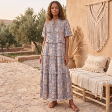 Load image into Gallery viewer, Floral Print Smocked Maxi Dress Tiered Ruffle Dresses Bohemian Beach Sundress