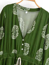 Load image into Gallery viewer, Ethnic Floral Long Sleeve Tassel Rayon Beach Bohemian maxi Dress