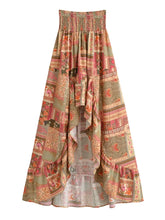 Load image into Gallery viewer, Bohemian High Low Maxi Skirt Smocked Elastic Beach Vacation Skirts