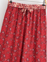 Load image into Gallery viewer, Red Floral , Wide Leg Pants,Loose Vacation Boho Pants