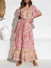Load image into Gallery viewer, Pink Floral Print,Bohemian Maxi Dress,Boho Dress