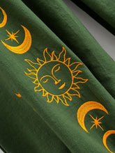 Load image into Gallery viewer, Sun Moon Embroidery ,Linen Cotton Baggy Pants ,Loose Yoga Trousers