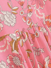 Load image into Gallery viewer, Pink Floral Print,Bohemian Maxi Dress,Boho Dress