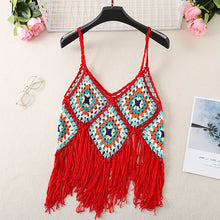 Load image into Gallery viewer, Hollow Out Floral EmbroideryBohemian Knitted Boho Camis